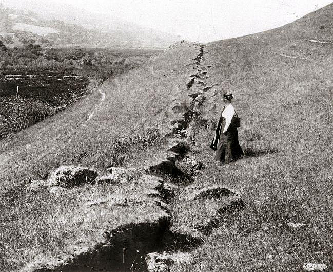 Terremoto di  San Francisco del 1906, fagliazione superficiale - Storiche